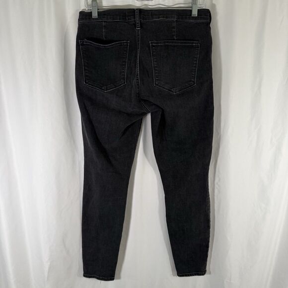 Gap True Skinny Jeans Womens 29 Black Denim Ankle Zip Pockets Mid Rise Cotton Bl - Picture 6 of 8